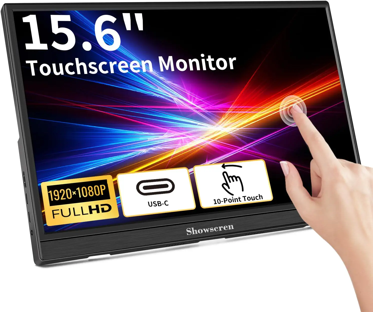 مانیتور قابل حمل صفحه لمسی ، مانیتور 15.6 اینچ showscren FHD 1920x1080