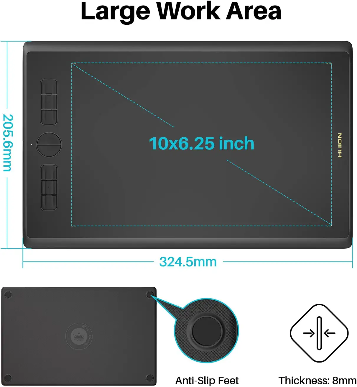 HUION Inspiroy H610X – تبلت طراحی بزرگ 10×6.25