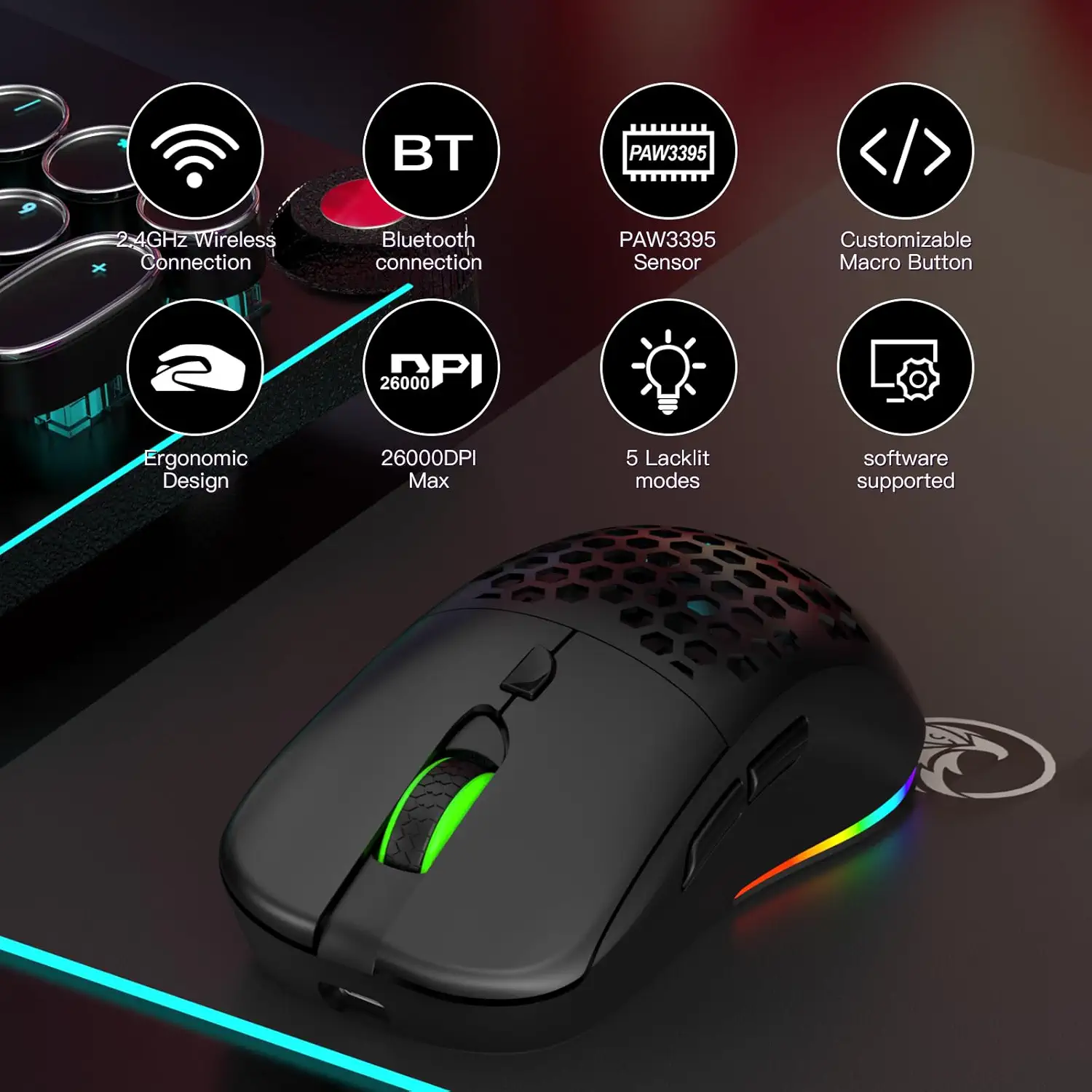 ماوس گیمینگ بیسیم Syww 8